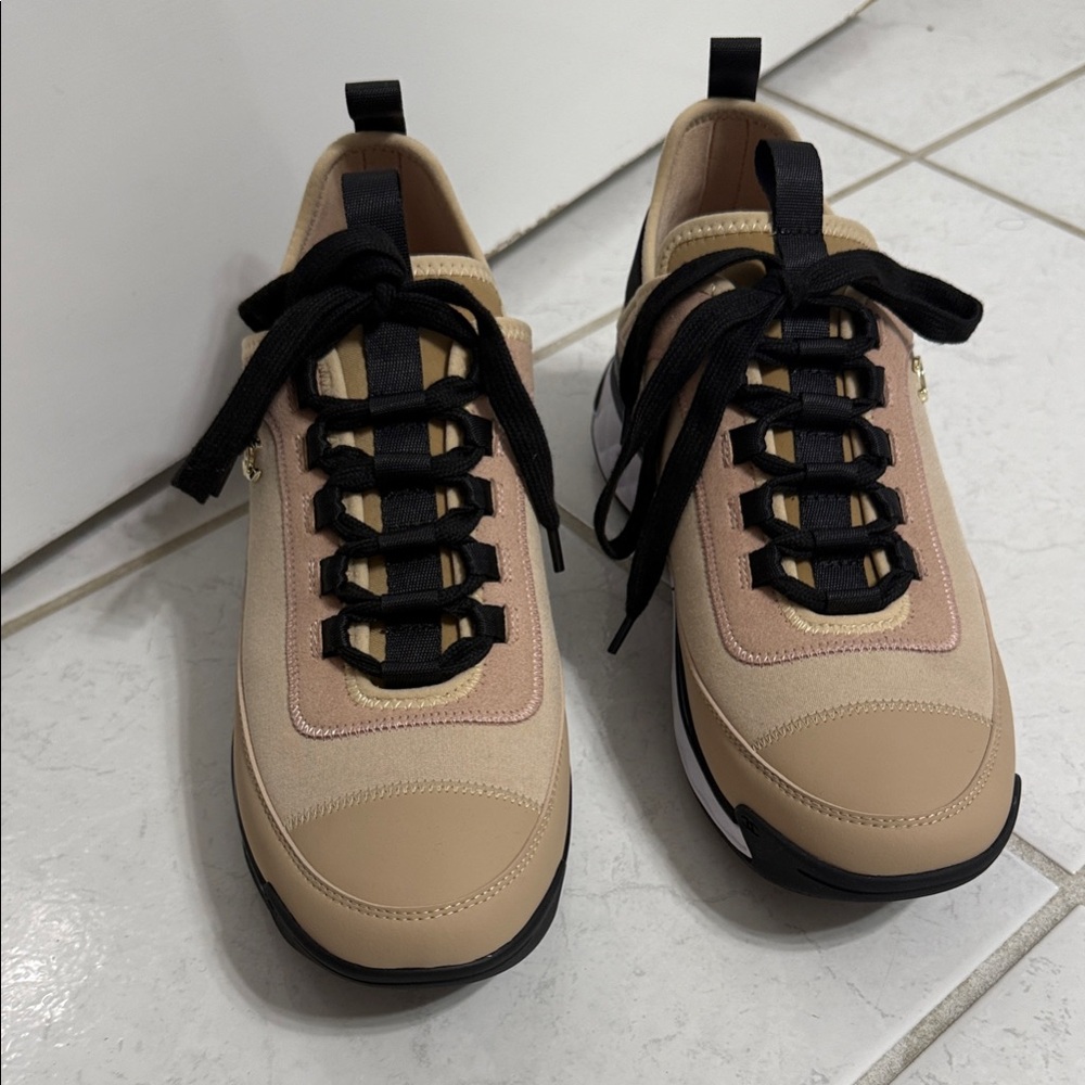 CHANEL Beige and Black Women's Sneakers